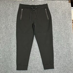 Aeropostale Black Jogger Sweatpants Drawstring Zip Pockets ~Mens Large~ Flaw
